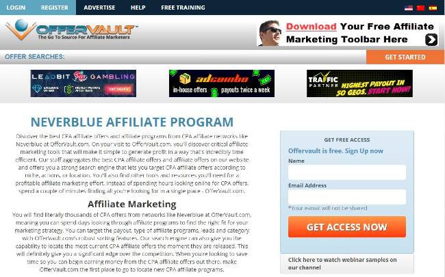affiliate sites like clickbank- neverblue