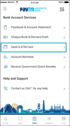How to apply for paytm debit card